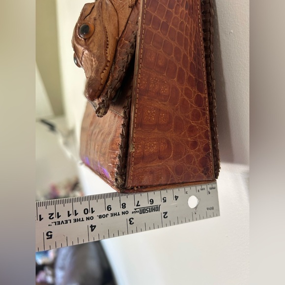 Vintage Mid-Century Alligator Genuine Gator Leather Purse Bag Taxidermy - Picture 8 of 16